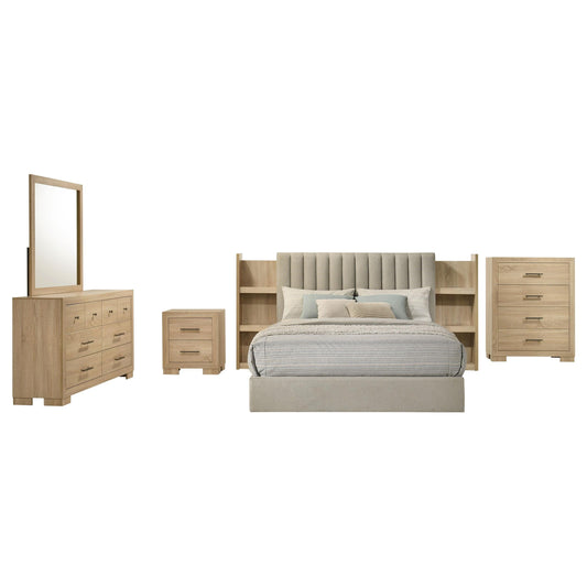 Arielle Queen 5-Piece Set in Light Oak - Coaster Furniture