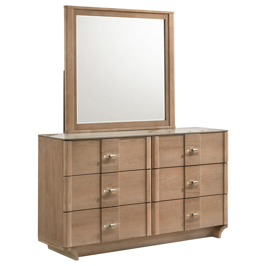 Leanne Dresser With Mirror in Light Oak - Coaster Furniture