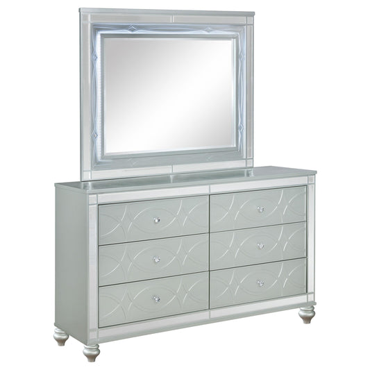 Gunnison Dresser With Mirror in Silver Metallic - Coaster Furniture