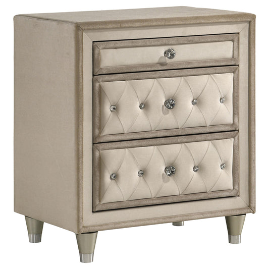 Antonella Nightstand in Ivory / Camel - Coaster Furniture