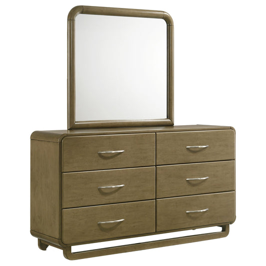 Amsbury Dresser With Mirror in Nutmeg - Coaster Furniture