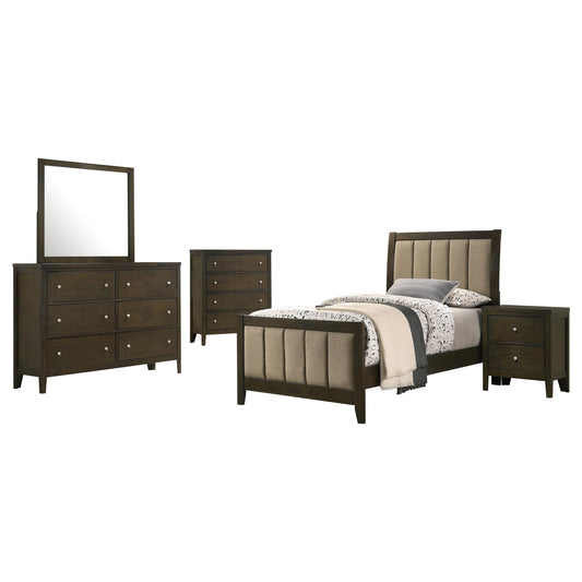 Wilkes Bed 5-Piece Set in Dark Cocoa