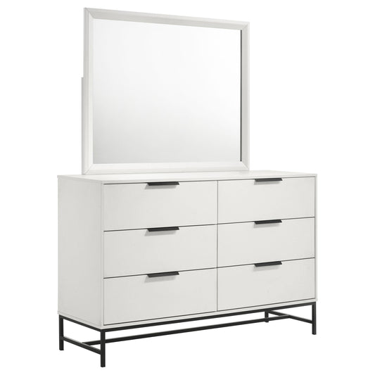 Sonora Dresser With Mirror in White - Coaster Furniture
