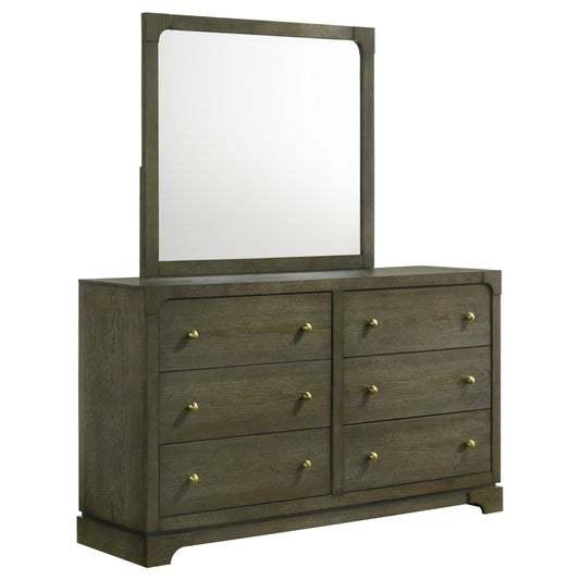 Gran Park Dresser With Mirror in Dark Cocoa - Coaster Furniture