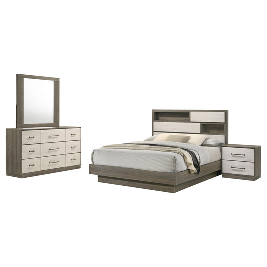 Fenwick Bed 4-Piece Set in Grey Oak