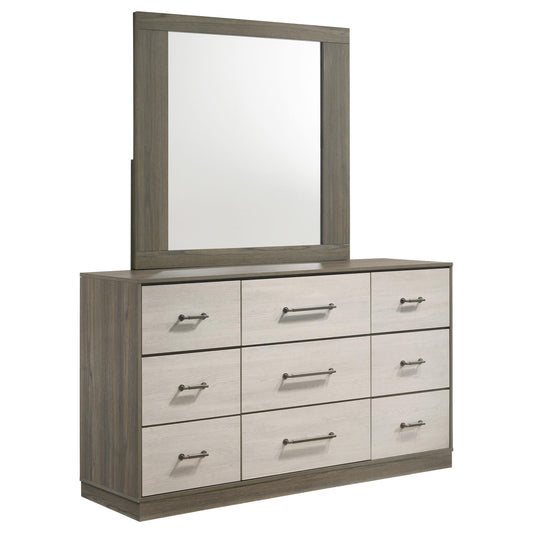 Fenwick Dresser With Mirror in Grey Oak - Coaster Furniture
