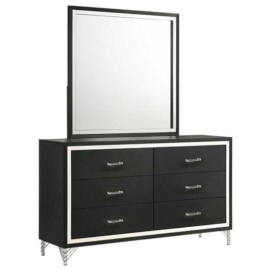 Lucia Dresser With Mirror in Black - Coaster Furniture