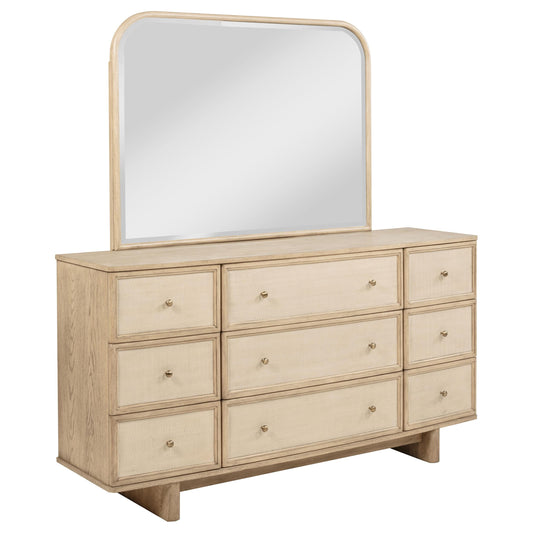 Kailani Dresser With Mirror in Beige Oak - Coaster Furniture