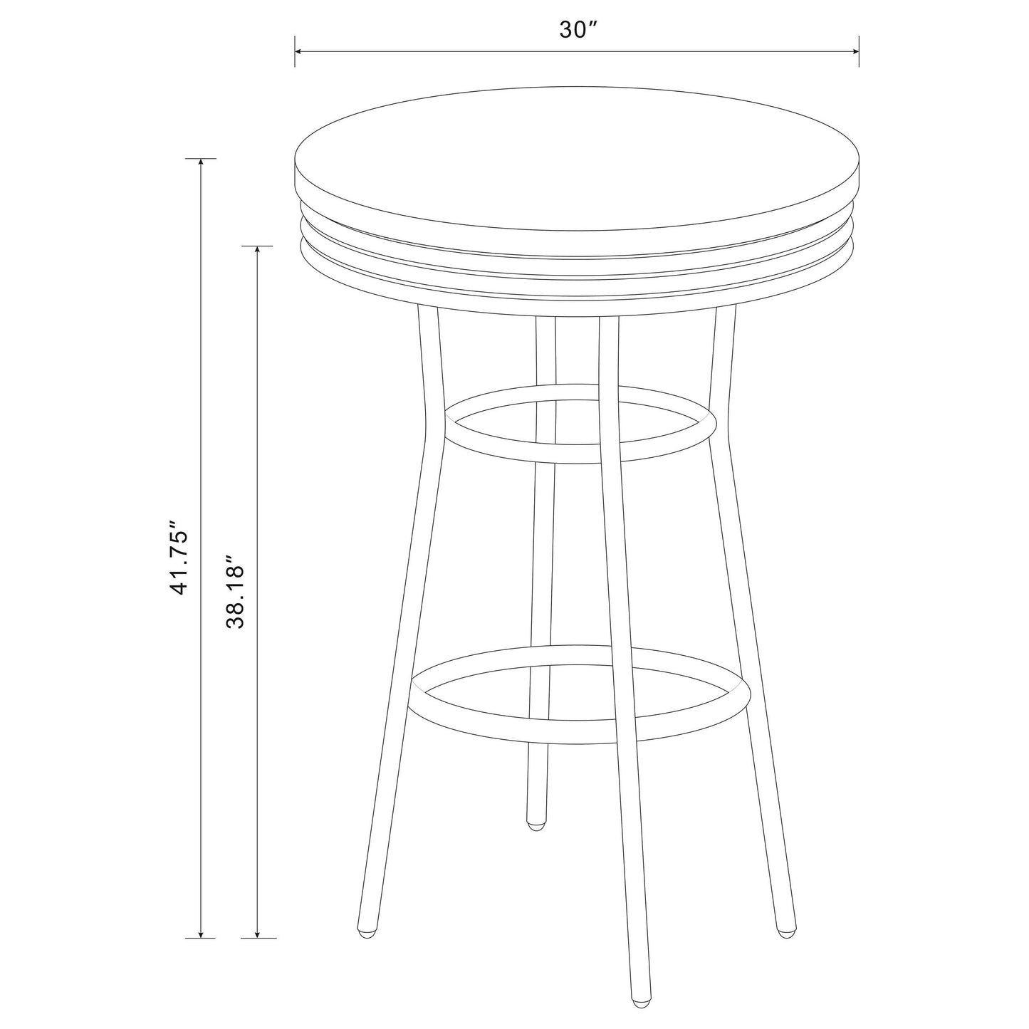 Retro Bar Table - White