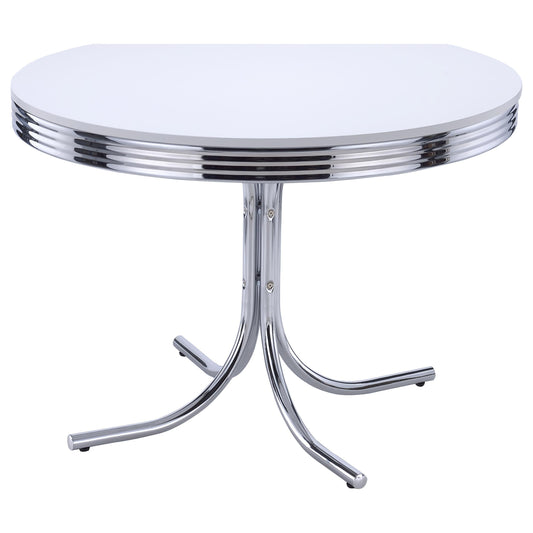 Retro Dining Table in White - Coaster Furniture