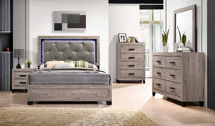 B075 79” Light Pecan Bedroom Set 63”