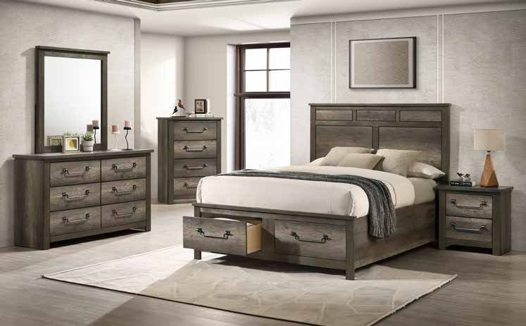 B234 80” Weathered Gray Driftwood Bedroom Set 65”