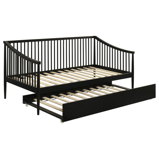 Delgado Twin Daybed W/ Trundle in Black - Coaster Furniture