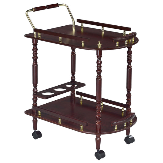 Palmer Bar Cart in Merlot - Coaster Furniture