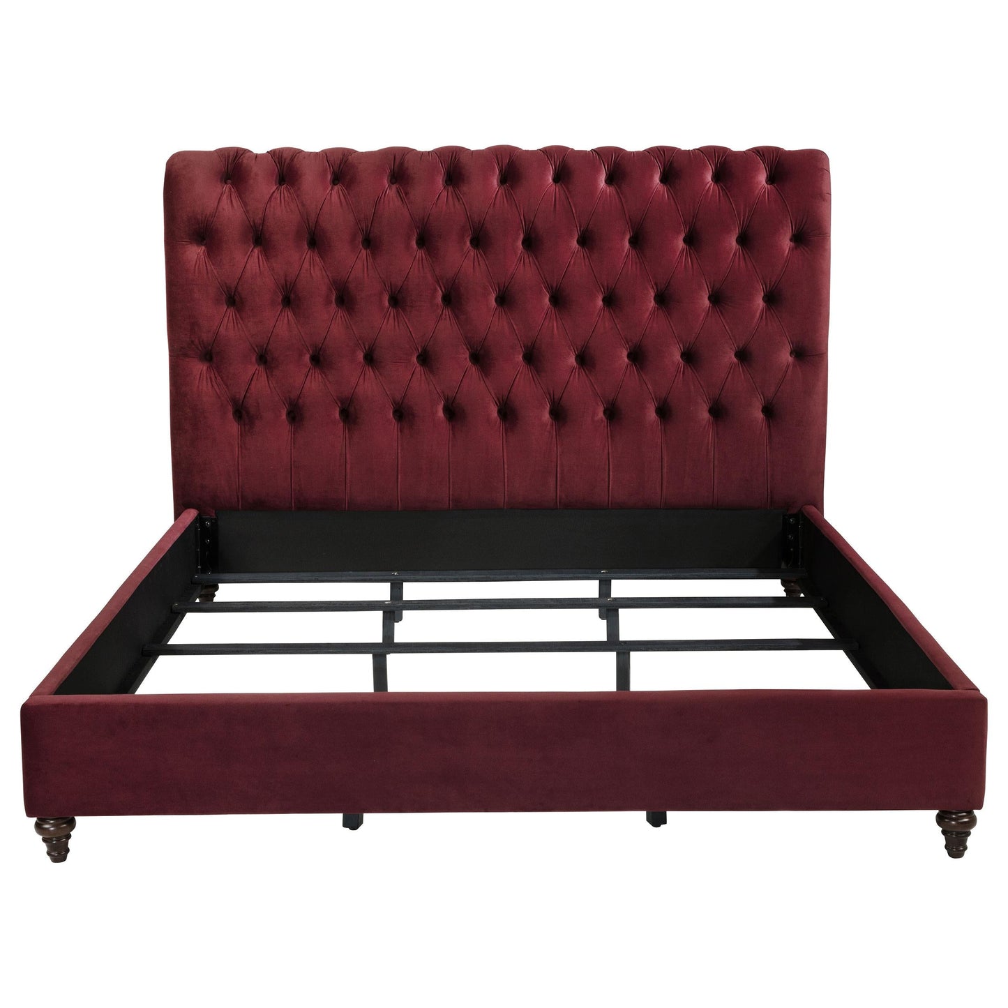 Devon E King Bed - Wine Red
