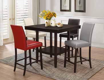 D1485 Multi Color 4 Pack 1 Grey PU With Cream Dining Set