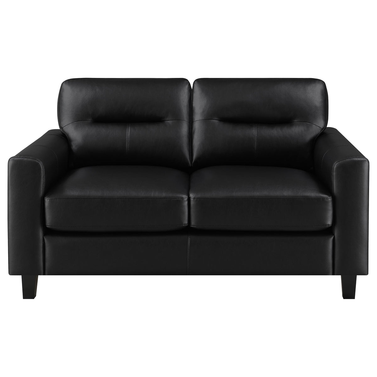 Scotland Stationary Sofa Set in Black - Coaster Furniture