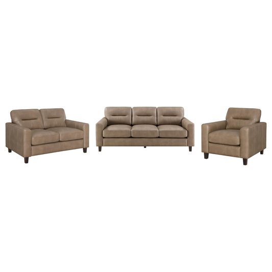 Scotland Stationary Sofa Set in Black - Coaster Furniture