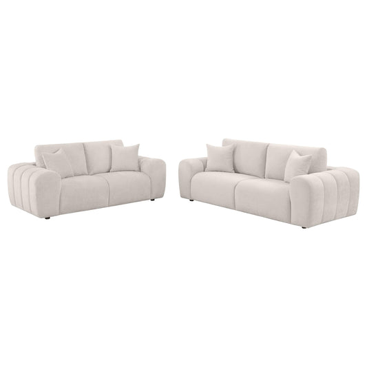 Burnett Stationary Sofa Set in Burnt Orange - Coaster Furniture