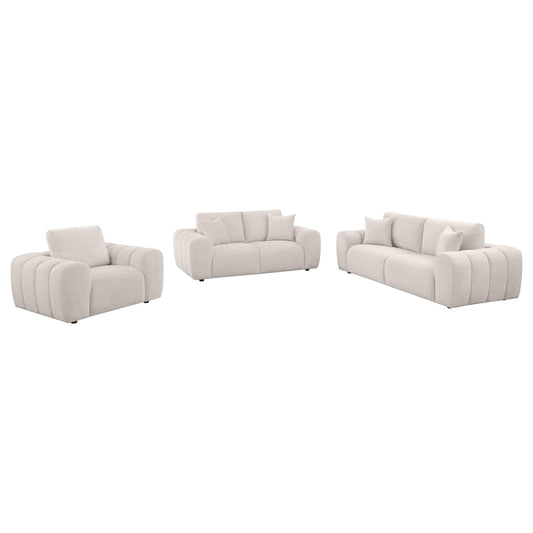 Burnett Stationary Sofa Set in Burnt Orange - Coaster Furniture