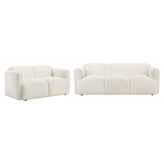 Dorset Stationary Sofa Set in White - Coaster Furniture