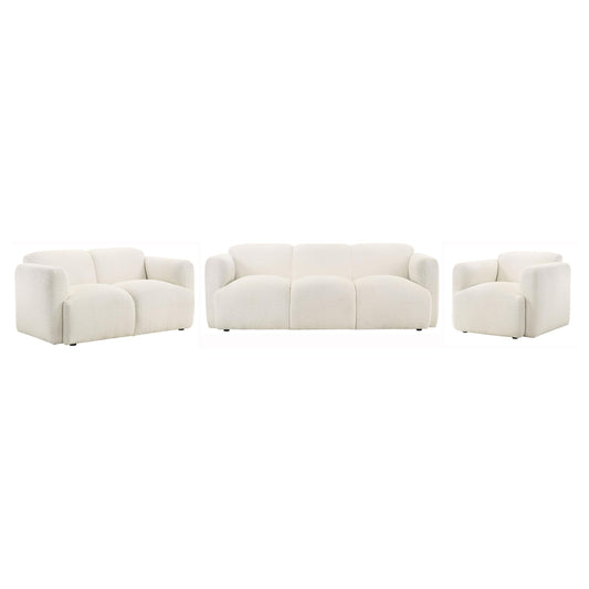 Dorset Stationary Sofa Set in White - Coaster Furniture