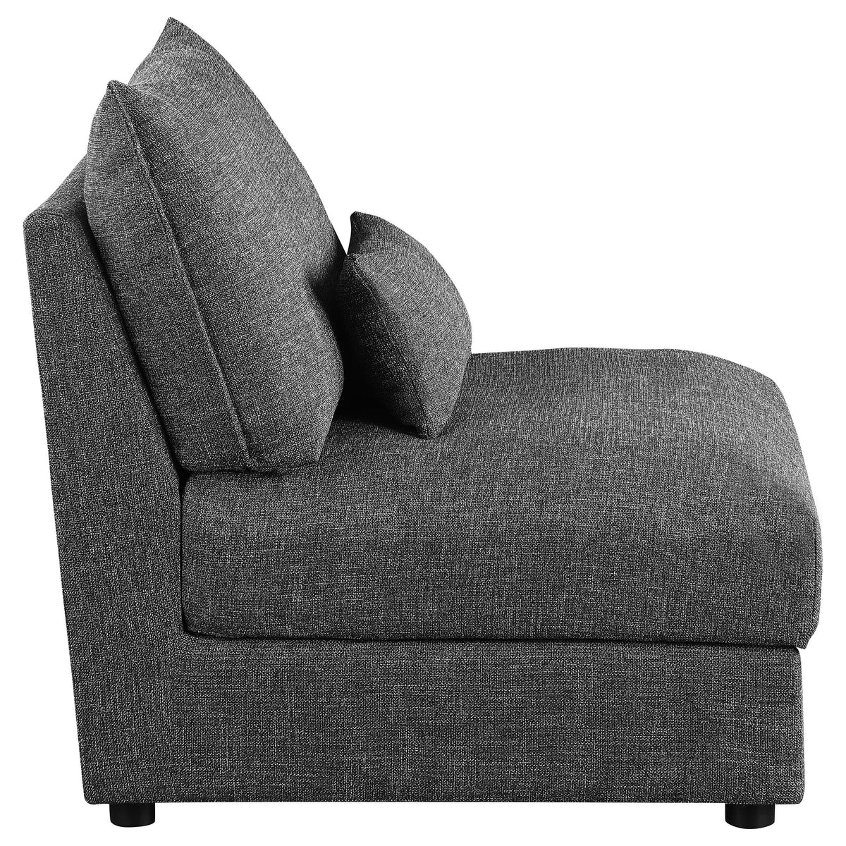 Sasha Armless Chair in Barely Black - Coaster Furniture