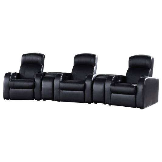 Cyrus 5-Piece Theater Seating in Black - Coaster Furniture