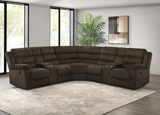 Atkinson Reclining Sectional - Chocolate