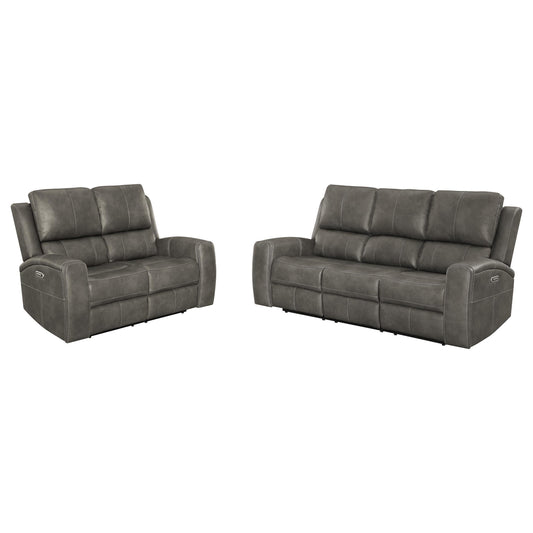 Brickston Power Sofa Set in Charcoal - Coaster Furniture