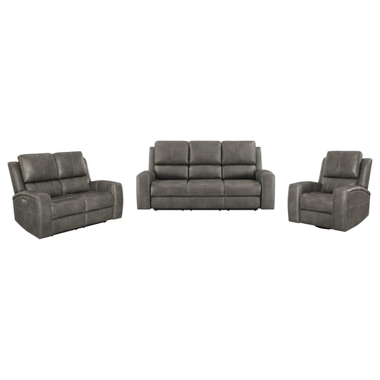 Brickston Power Sofa Set in Charcoal - Coaster Furniture
