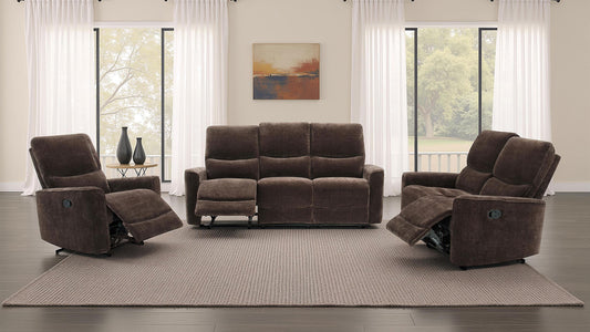 Navarro Reclining Sofa Set in Dark Brown - Coaster Furniture