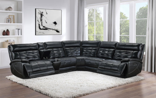 Hewitt Power Reclining Sectional in Black - Coaster Furniture