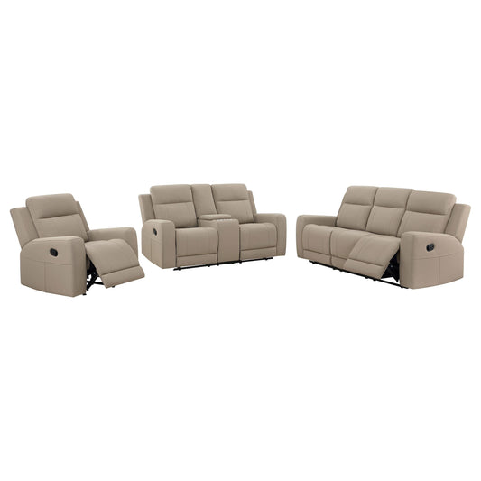 Brentwood Reclining 3-Piece Set in Taupe - Coaster Furniture
