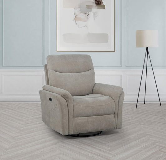 Adler Swivel Glider Recliner - Greige