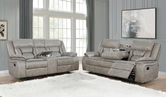 Greer Reclining 2-Piece Set in Taupe - Coaster Furniture