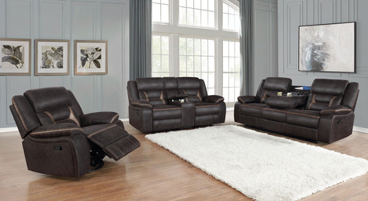 Greer Reclining 3-Piece Set in Taupe - Coaster Furniture