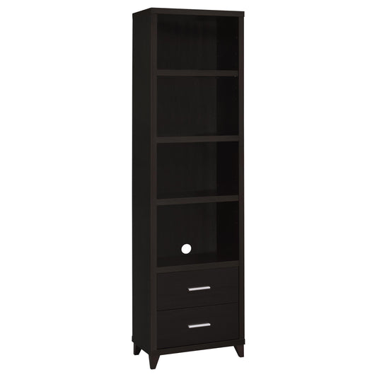 Lewes Media Tower in Cappuccino - Coaster Furniture