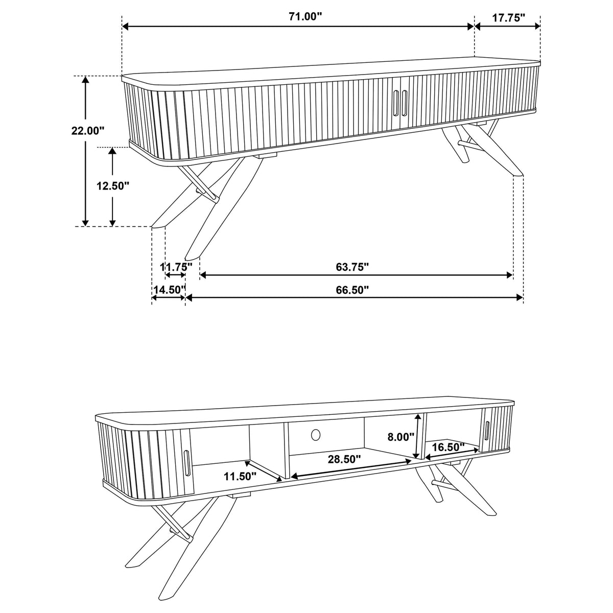Valna Tv Stand in Walnut - Coaster Furniture