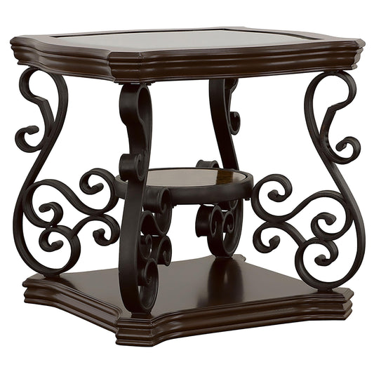 Laney End Table in Dark Merlot - Coaster Furniture