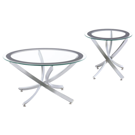 Brooke 2-Piece Coffee Table Set in Chrome - Coaster Furniture