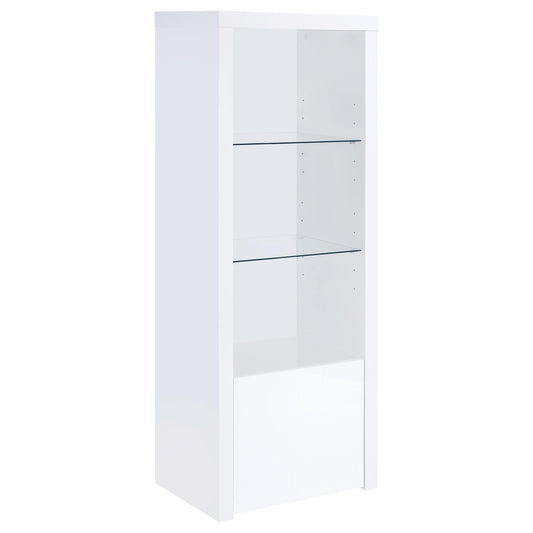 Jude Media Tower in White High Gloss - Coaster Furniture