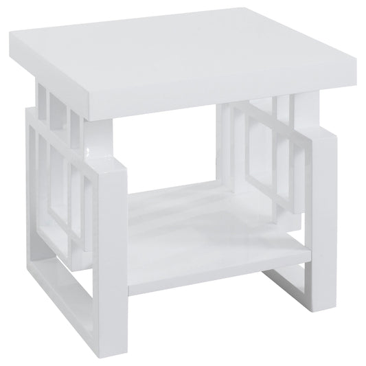 Schmitt End Table in White High Gloss - Coaster Furniture