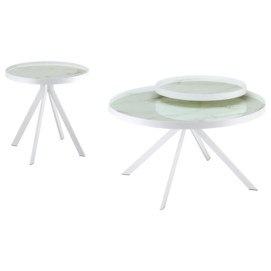 Briggs Coffee Table Set in White - Coaster Furniture