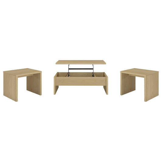 Canoga Coffee Table Set in Light Oak - Coaster Furniture