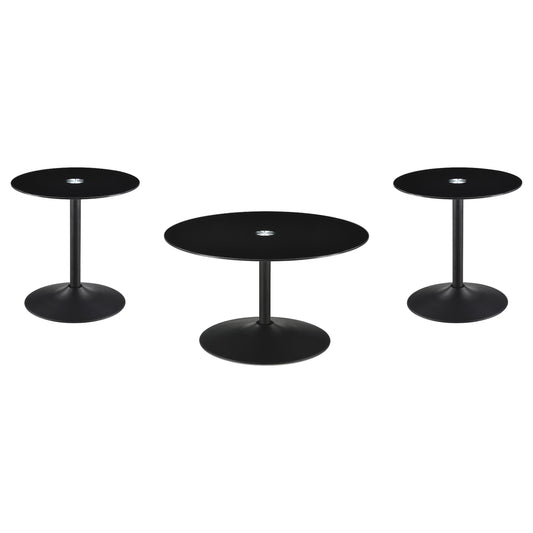 Ganso Coffee Table 3-Piece Set in Black - Coaster Furniture