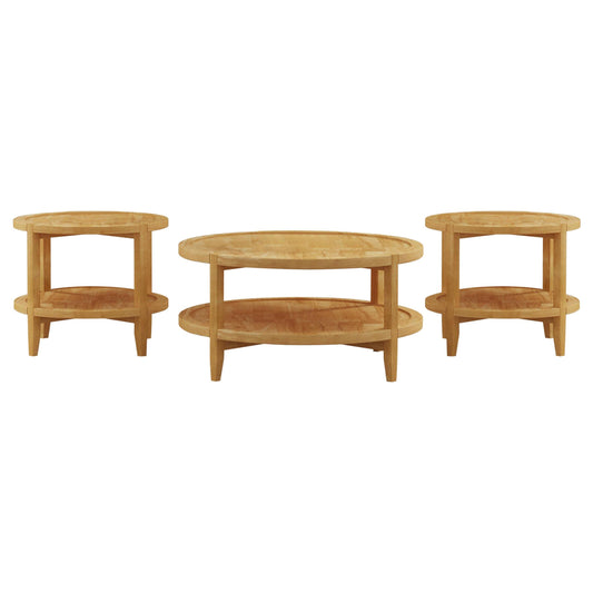 Camillo Coffee Table 3-Piece Set in Maple - Coaster Furniture