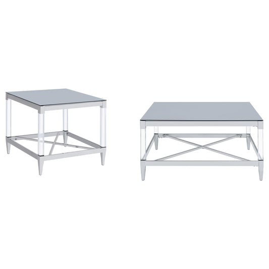 Lindley Coffee Table Set in Chrome - Coaster Furniture
