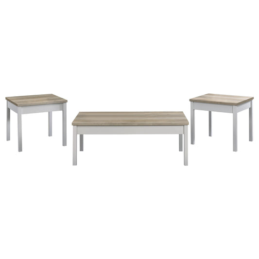 Stacie Coffee Table 3-Piece Set in Distressed Pine - Coaster Furniture