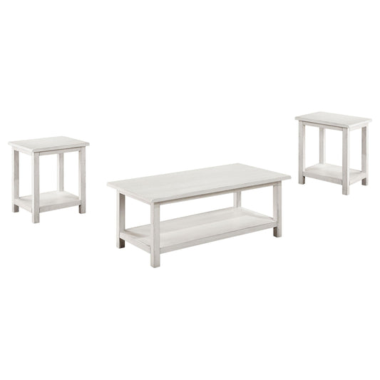 Payne Coffee Table 3-Piece Set in Distressed White - Coaster Furniture